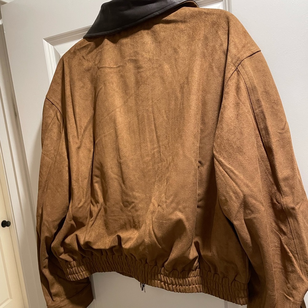 NWT Women’s Elodie Faux Leather Collar Faux Suede Crop Jacket Size Large - Picture 8 of 10